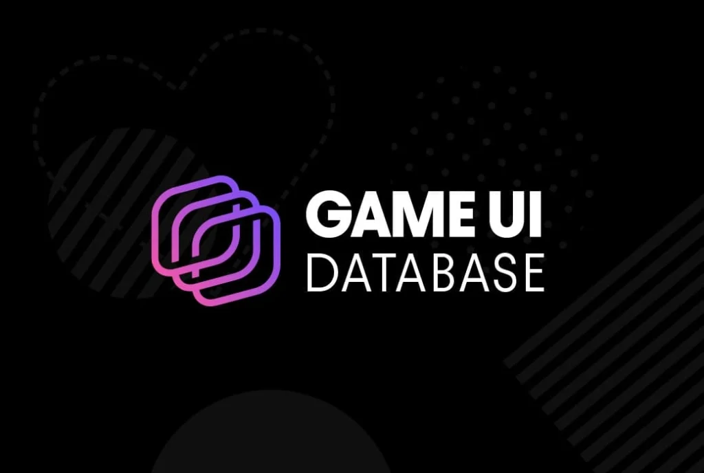 Logo de Game UI Database, la bibliothèque de référence pour le design d'interface de jeu vidéo, présentant un icône violet et rose sur fond noir.