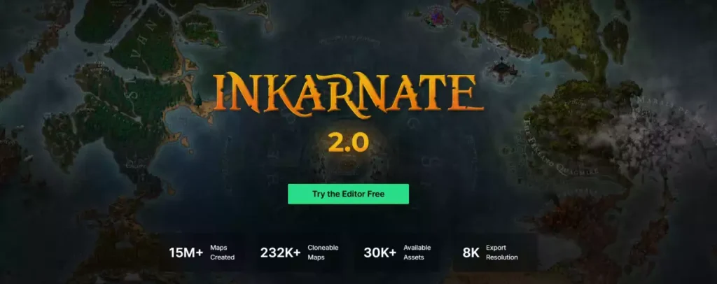 logo de Inkarnate permettant de dessiner des cartes de mondes fantastiques pour le lore d'un jeu.