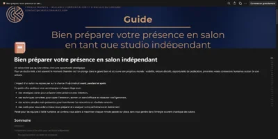 Bannière du guide stratégique Bien préparer votre présence en salon indépendant