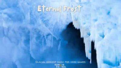 Image de structures de glace bleutées pour le pack de musiques glaciales Eternal Frost