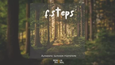 Illustration du pack Authentic Outdoor Footsteps montrant une forêt ensoleillée pour des bruitages de pas
