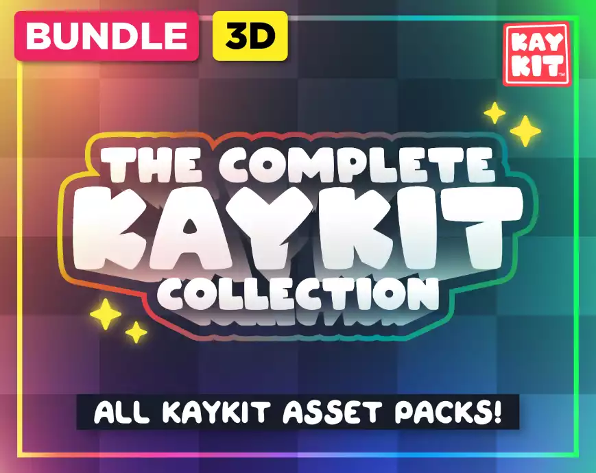 Logo promotionnel du bundle 3D The Complete KayKit Collection regroupant l'ensemble des packs d'assets de l'éditeur