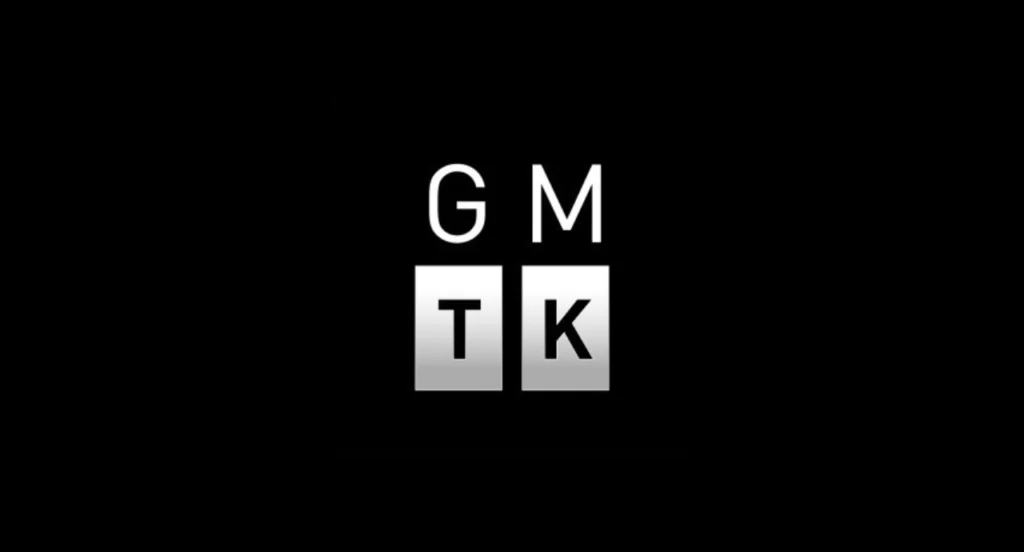 Logo officiel de Game Maker's Toolkit présentant le sigle GMTK composé de lettres blanches alignées sur fond noir.