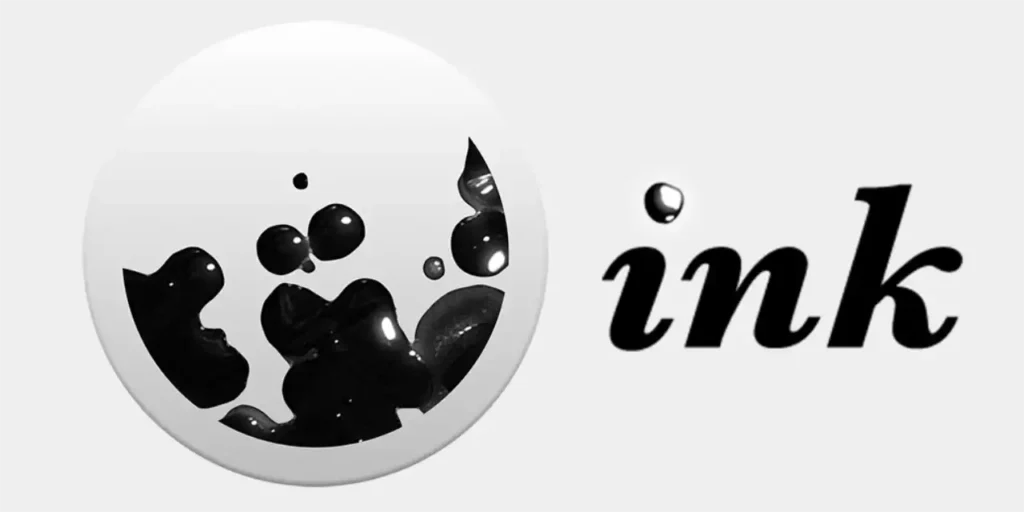 Logo officiel du logiciel Inky, l'éditeur de code open source dédié à la création d'intrigues narratives Ink