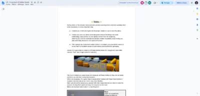 Page d'un guide de level design expliquant la notion de métriques et montrant une scène de test avec blocs.